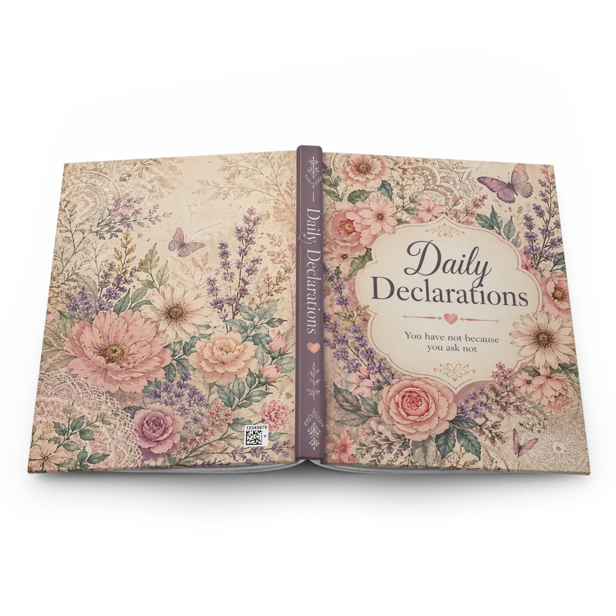 Daily Declarations Floral Hardcover Journal — Inspirational Gratitude Notebook