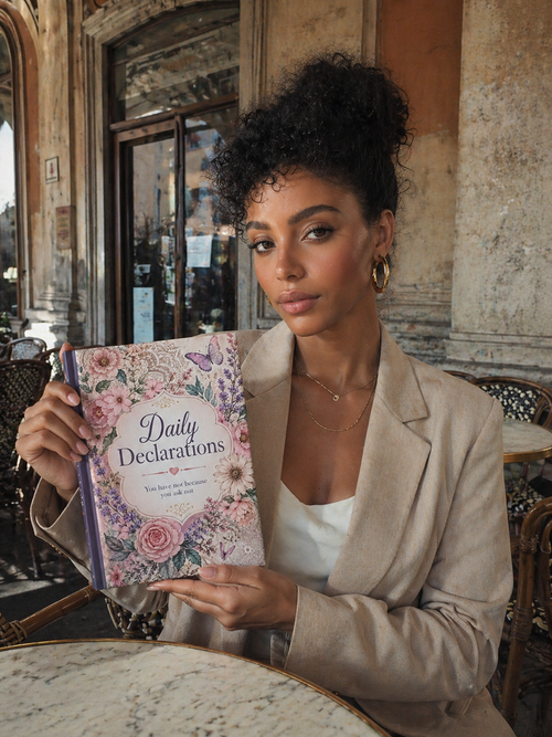 Daily Declarations Floral Hardcover Journal — Inspirational Gratitude Notebook