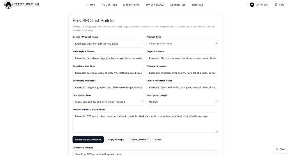 Etsy List Builder